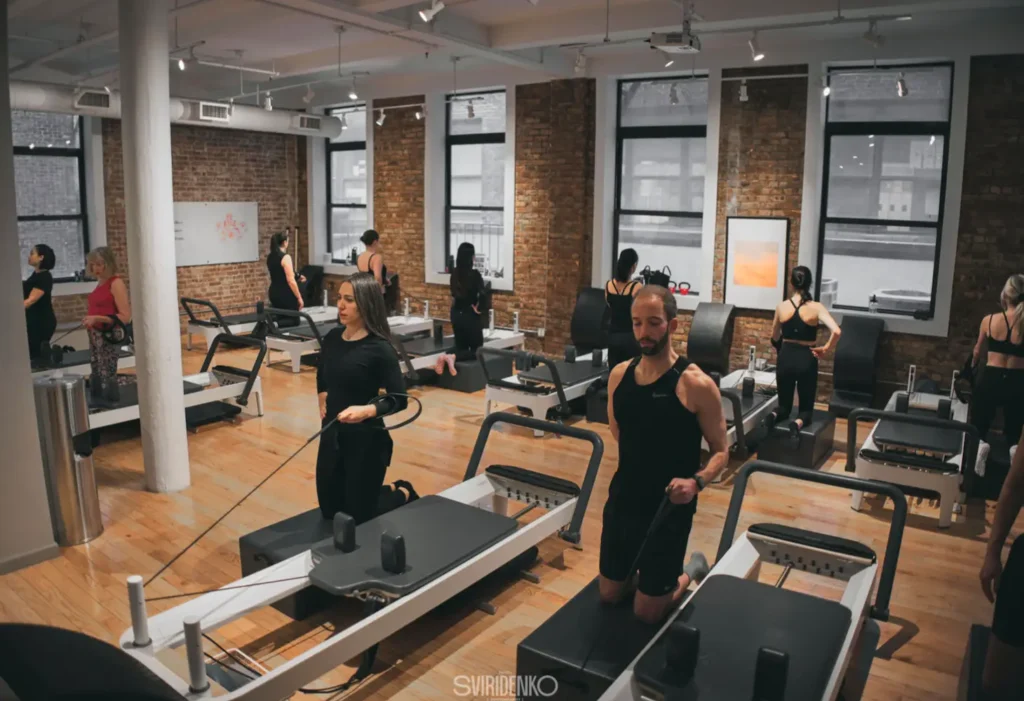 Diverse group enjoying Pilates at BK Pilates Flation NYC