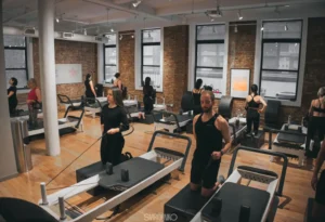 Diverse group enjoying Pilates at BK Pilates Flation NYC