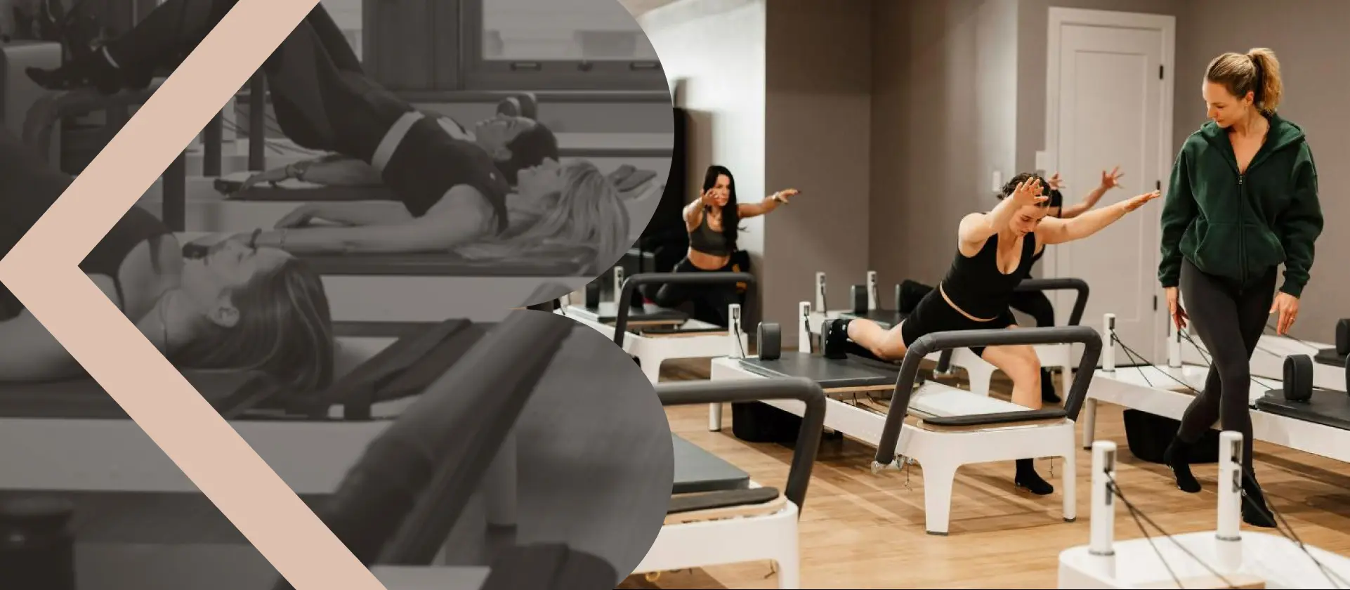 BK Pilates Chelsea studio with reformer Pilates equipment and an instructor leading a class